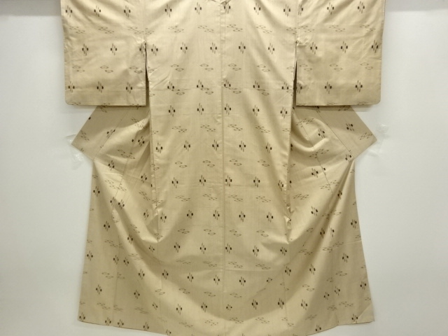 JAPANESE KIMONO / TATEBUSHI TSUMUGI / WOVEN KASURI PATTERN 